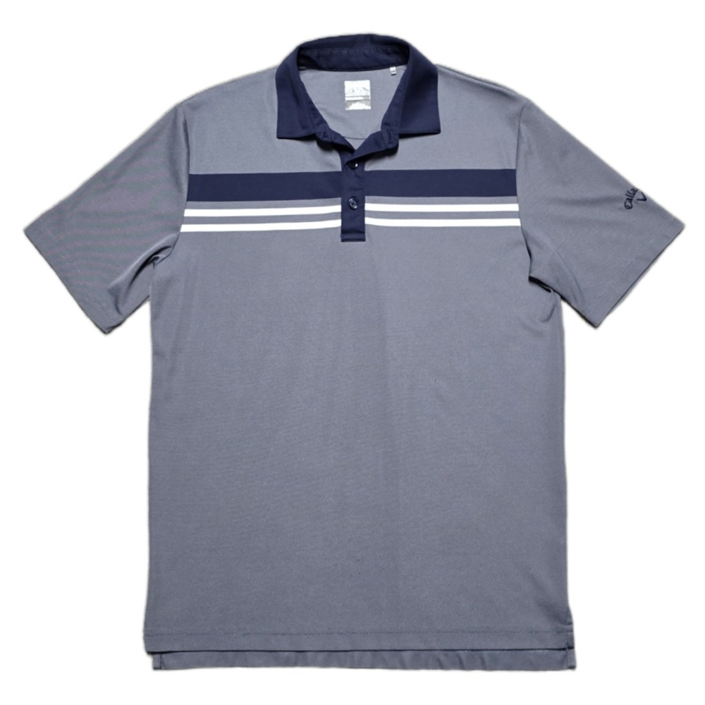 Callaway Opti Dry Birdseye Block Polo Golf Shirt Navy Blue Mens M
